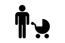 vader met kinderwagen